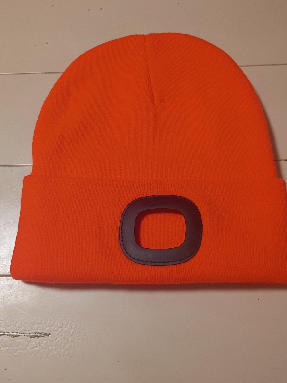 Possibly Oakley Neon Orange Knit Beanie Hat with Oval Logo
